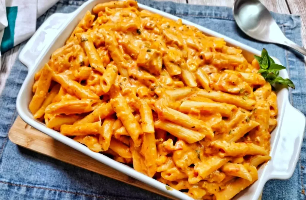 Macarrão de panela de pressão com frango